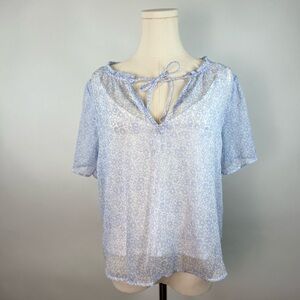 NWT Abercrombie & Fitch sheer floral blouse with white cami, size small